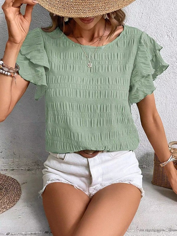 Charlotte® | Structured blouse with ruffle sleeves