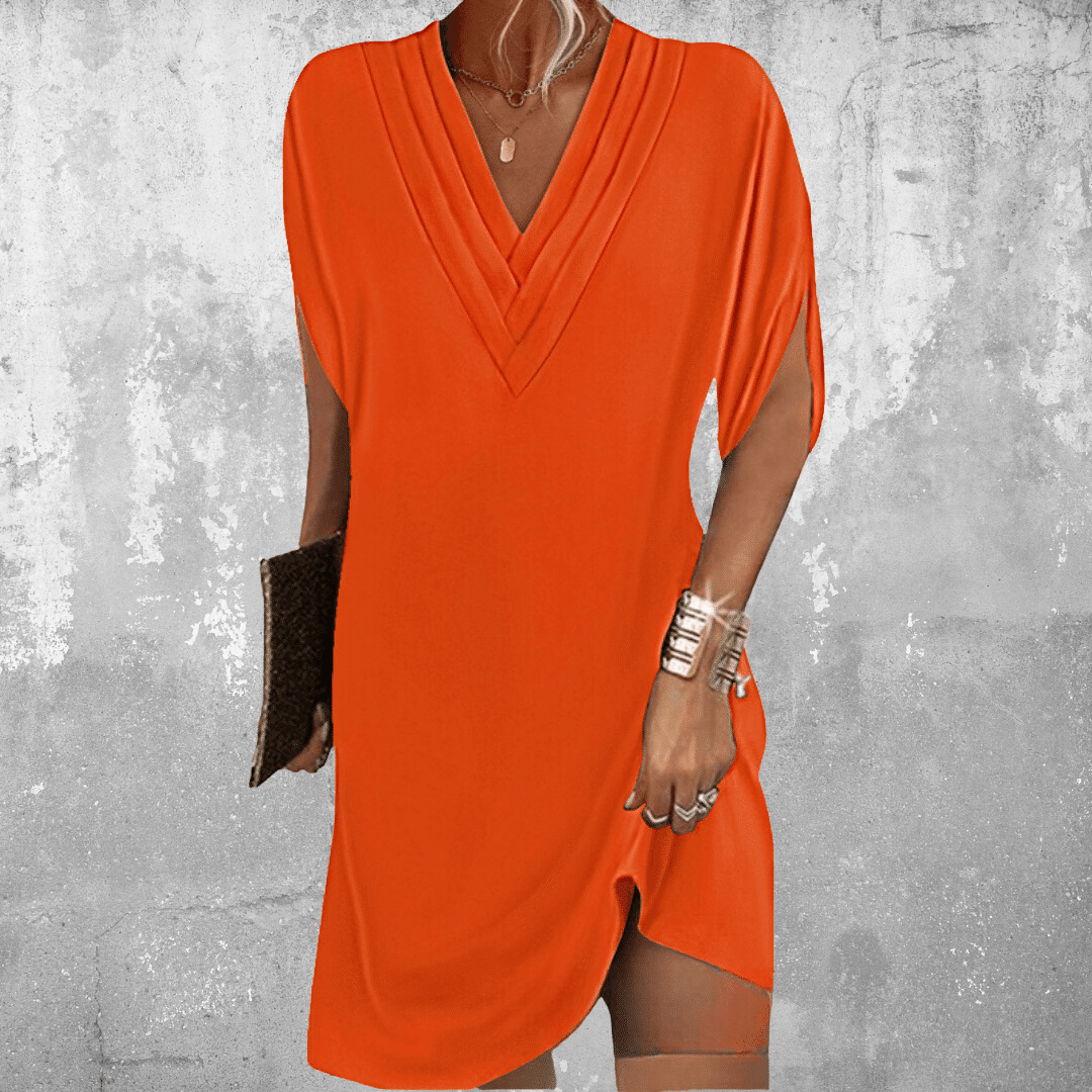 Elisa® | Elegant half-sleeved dress with V-neck