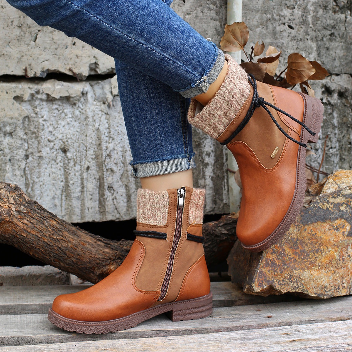 Daniela® | PU leather boots with side zip