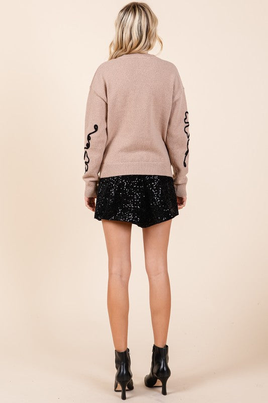 Cecilia® | Plus knitted sweater with floral embroidery