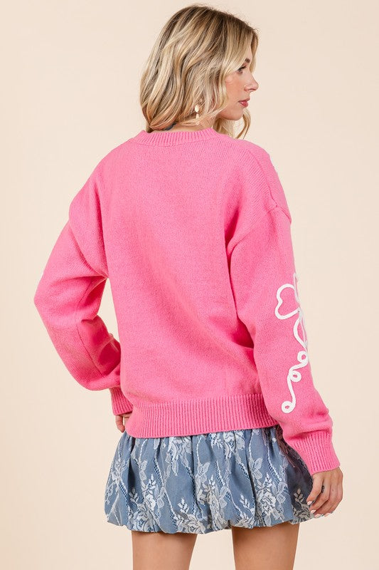 Cecilia® | Plus knitted sweater with floral embroidery
