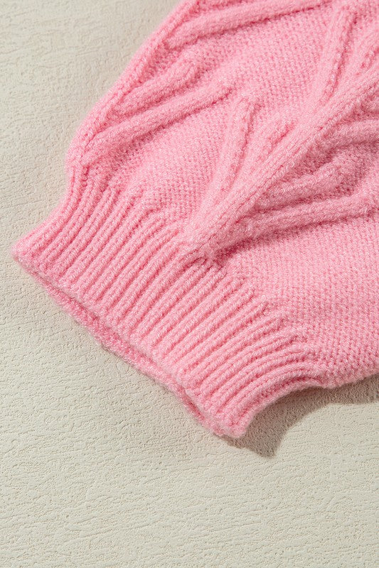 Doris® | Knitted sweater with a notched neckline and a floral pattern