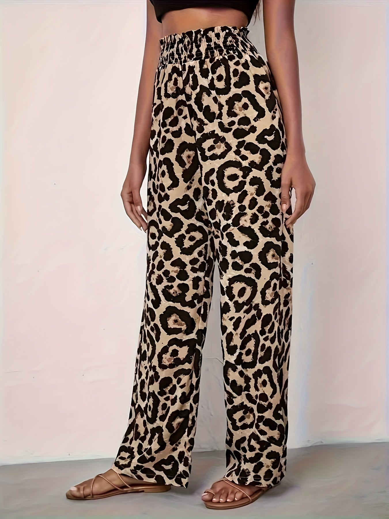 Dolores® | Wide leg leopard print trousers