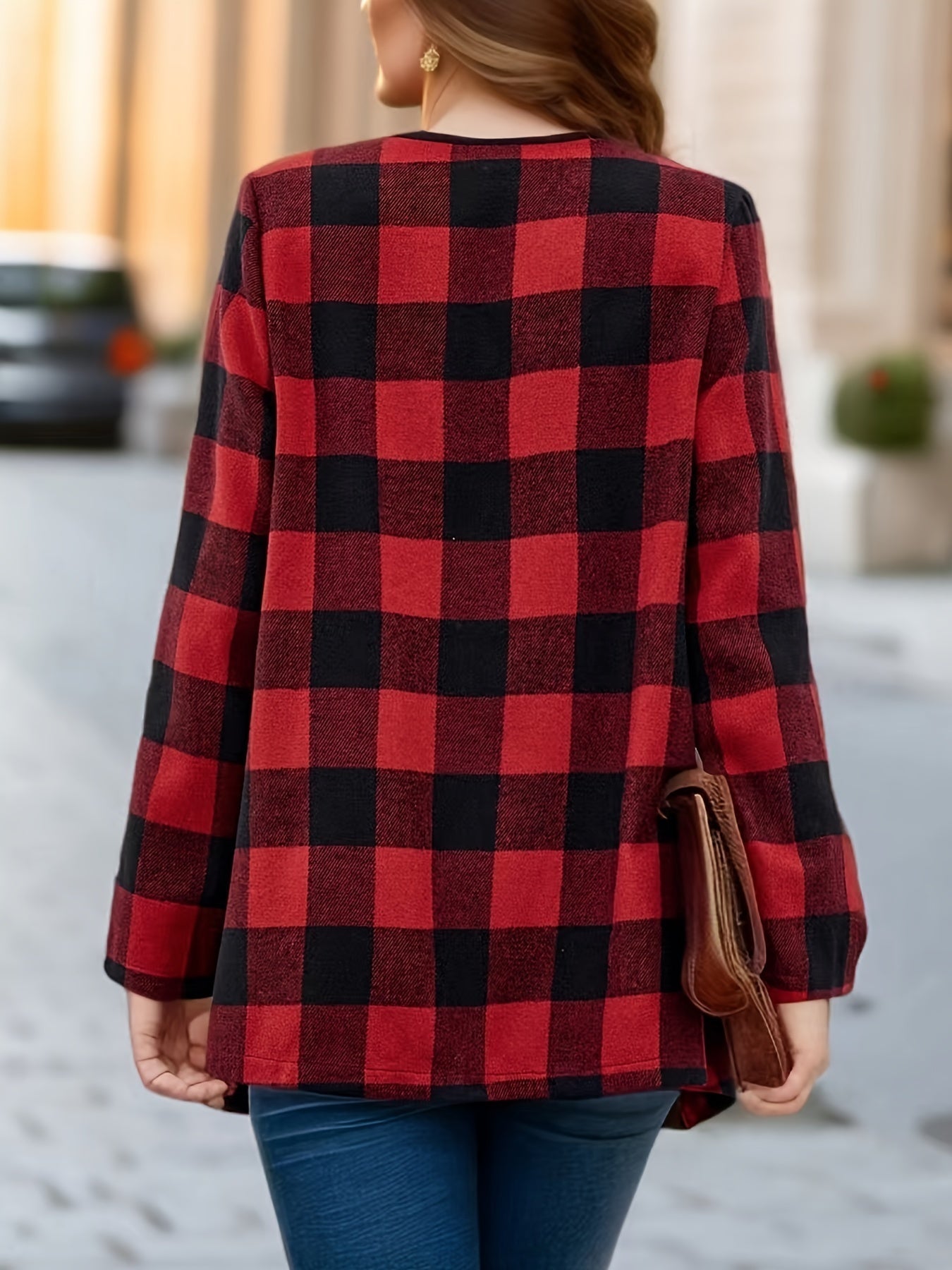 Clara® | Trendy women's checked sweater