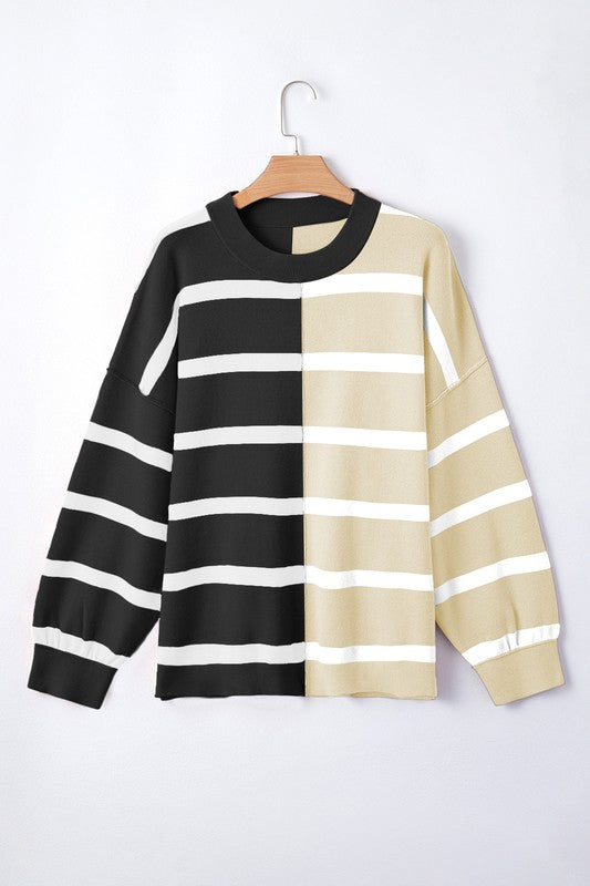 Dafne® | Striped color block sweater with dropped shoulders