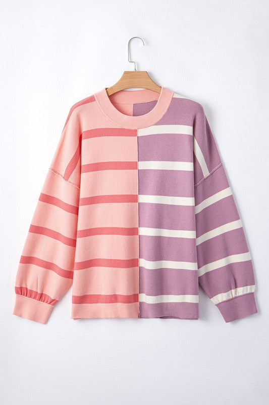 Dafne® | Striped color block sweater with dropped shoulders