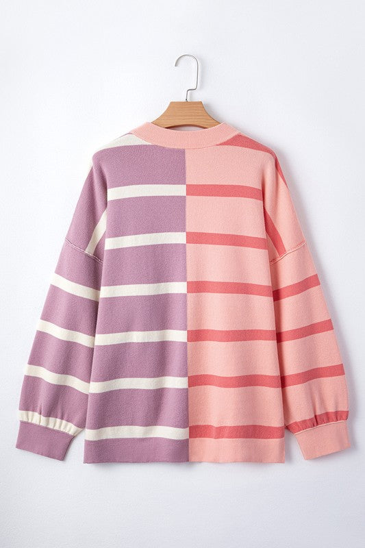 Dafne® | Striped color block sweater with dropped shoulders