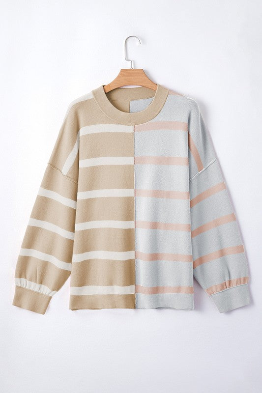 Dafne® | Striped color block sweater with dropped shoulders