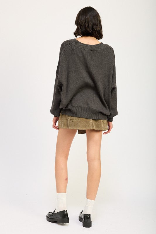 Brigitte® | OVERSIZED V-NECK SWEATER