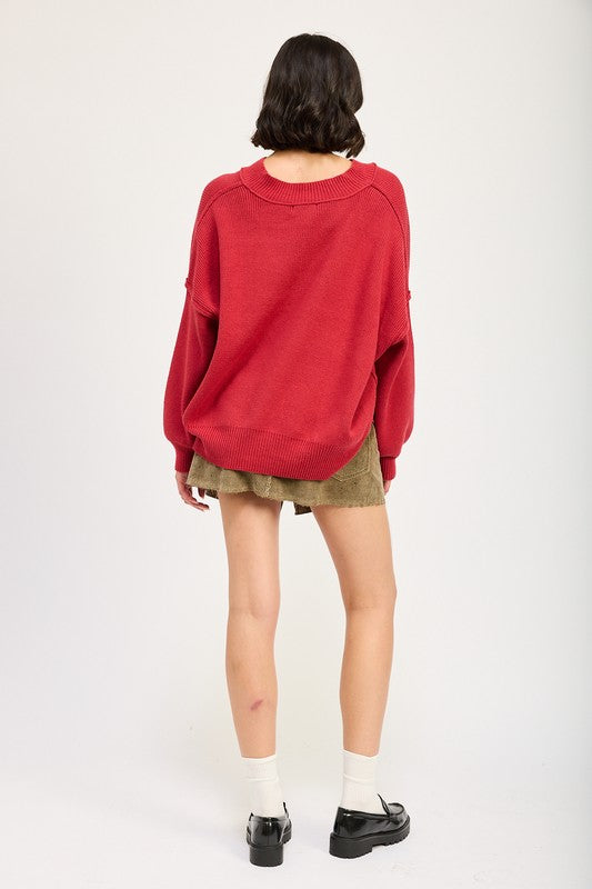 Brigitte® | OVERSIZED V-NECK SWEATER