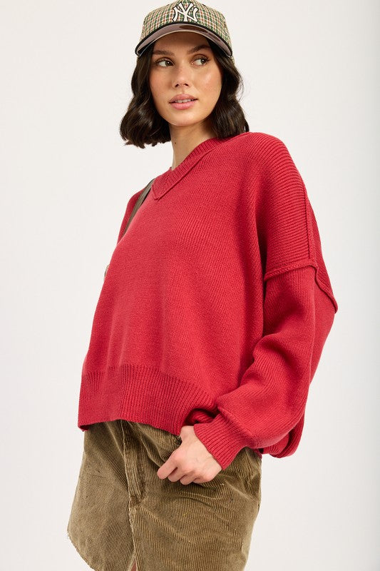 Brigitte® | OVERSIZED V-NECK SWEATER
