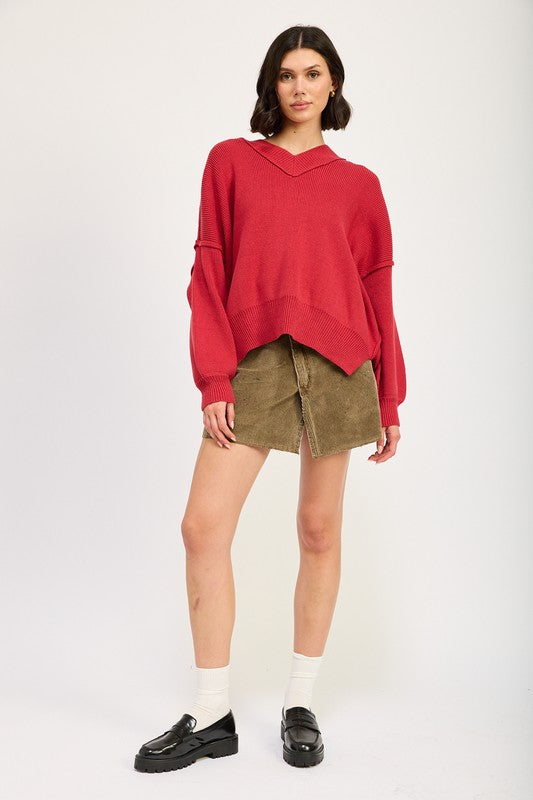 Brigitte® | OVERSIZED V-NECK SWEATER
