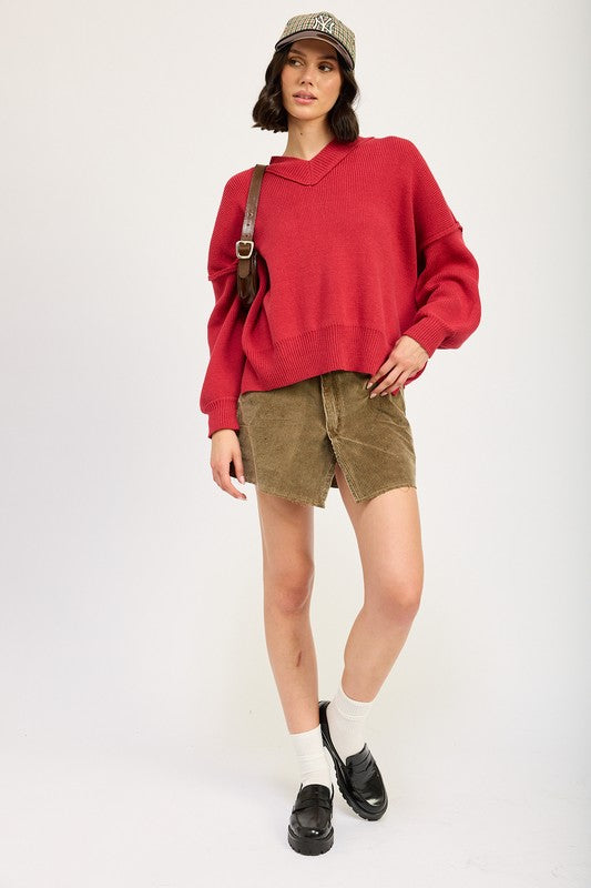 Brigitte® | OVERSIZED V-NECK SWEATER