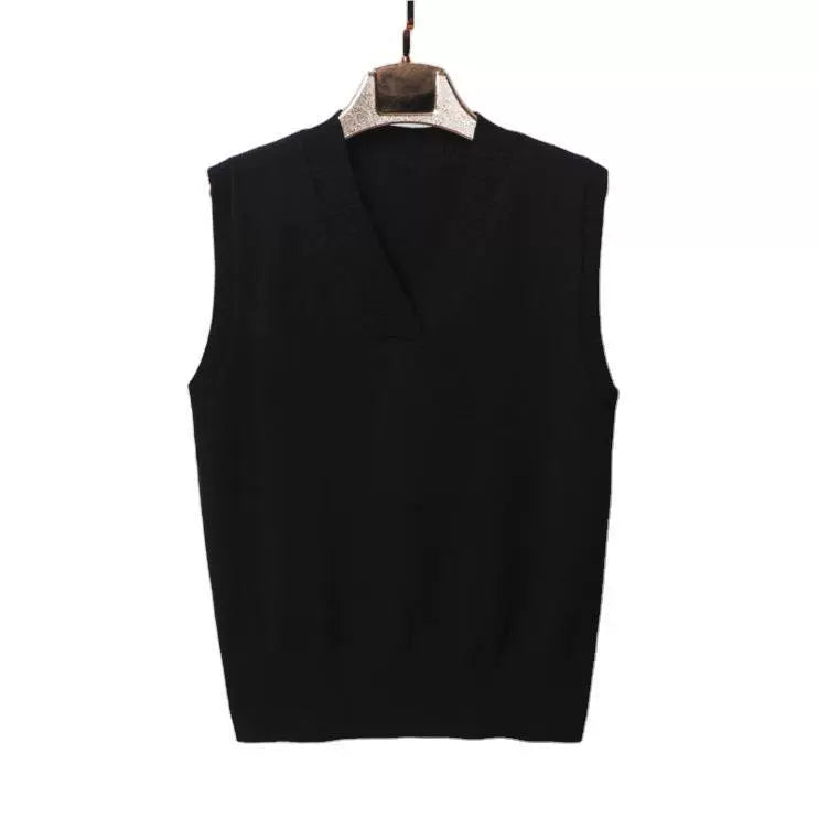 Women’s Sweater Vest – Wool Blend Knit – V-Neck – Ribbed Trim – Relaxed Fit