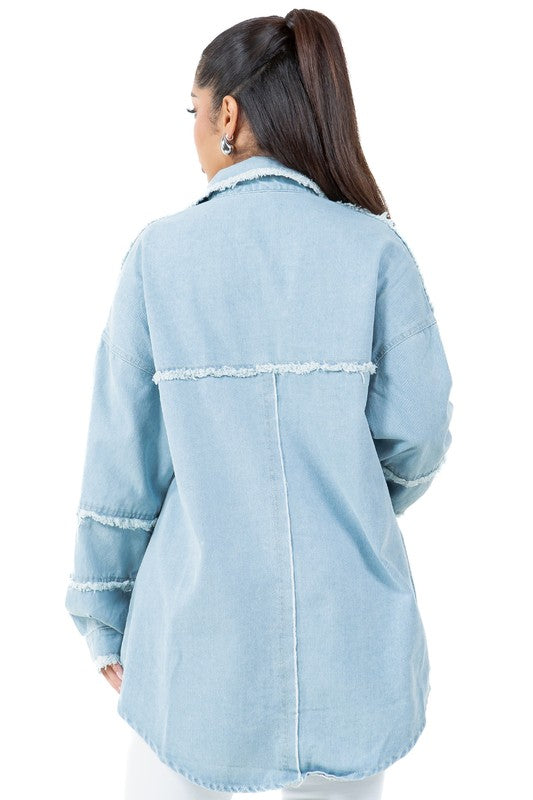 Anya® | Women's fashion oversize denim shirt