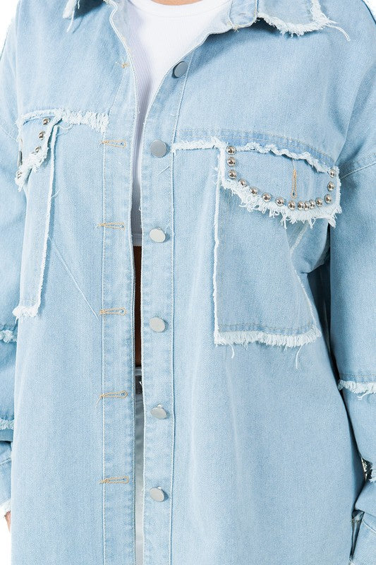 Anya® | Women's fashion oversize denim shirt