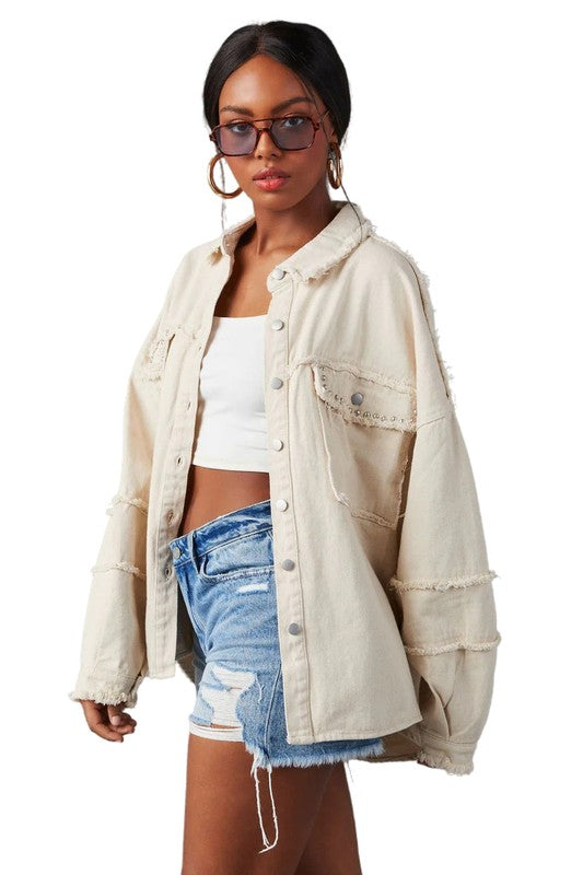 Anya® | Women's fashion oversize denim shirt