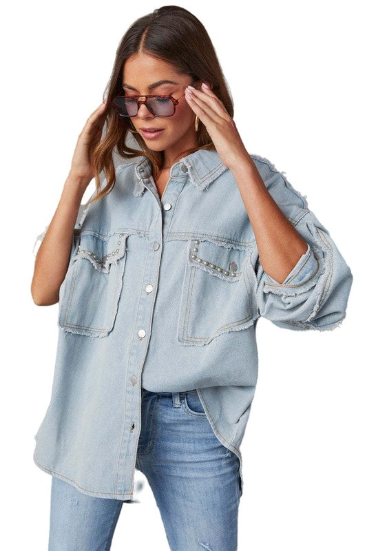 Anya® | Women's fashion oversize denim shirt