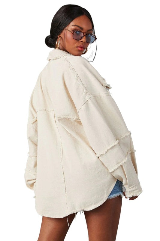 Anya® | Women's fashion oversize denim shirt
