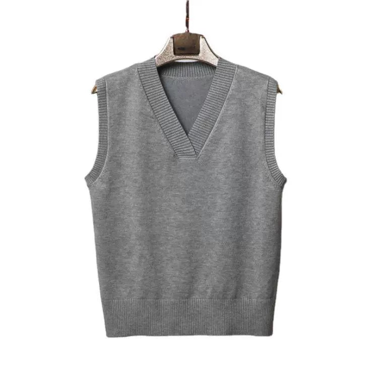 Women’s Sweater Vest – Wool Blend Knit – V-Neck – Ribbed Trim – Relaxed Fit