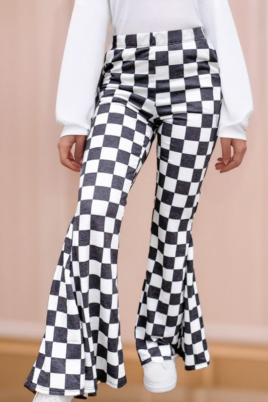 Aubrey® | Checked flared trousers with a high waist