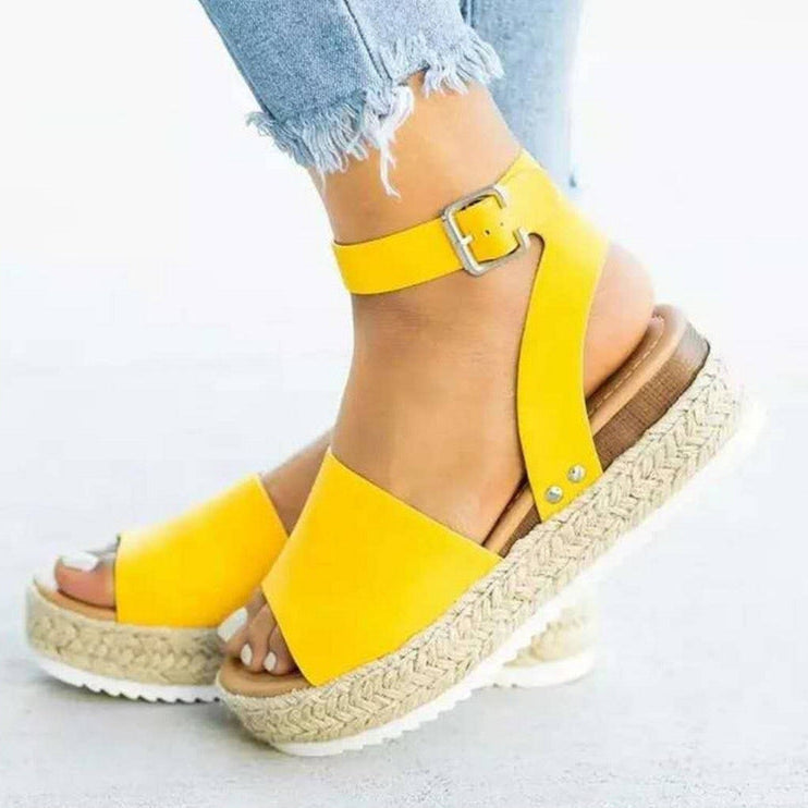 Jordan | Women's Jute Wedge Sandals - Stylish Platform Shoes