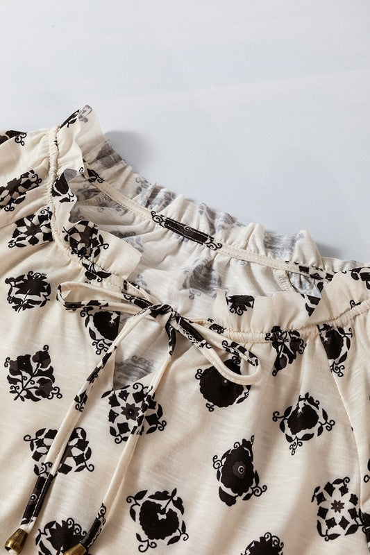 Cristina® | Loose women's blouse with split neck and bubble sleeves