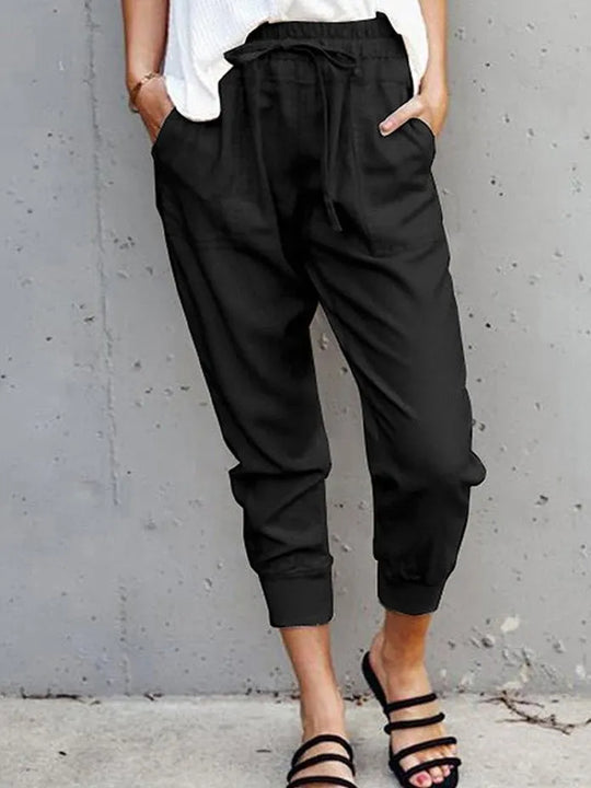 Beatriz® | Lightweight Cotton Blend Linen Trousers For Women