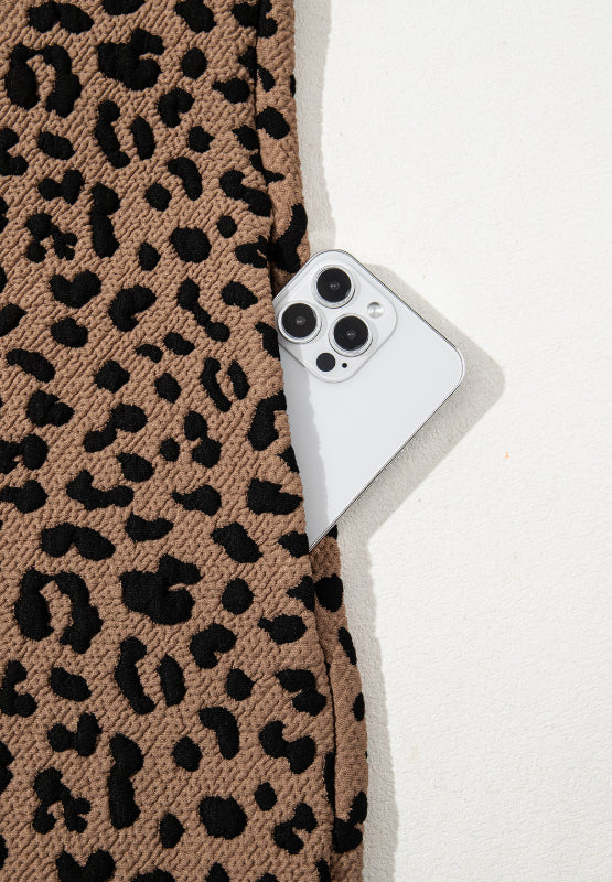 Anita® | Sleeveless mini dress with a leopard collar