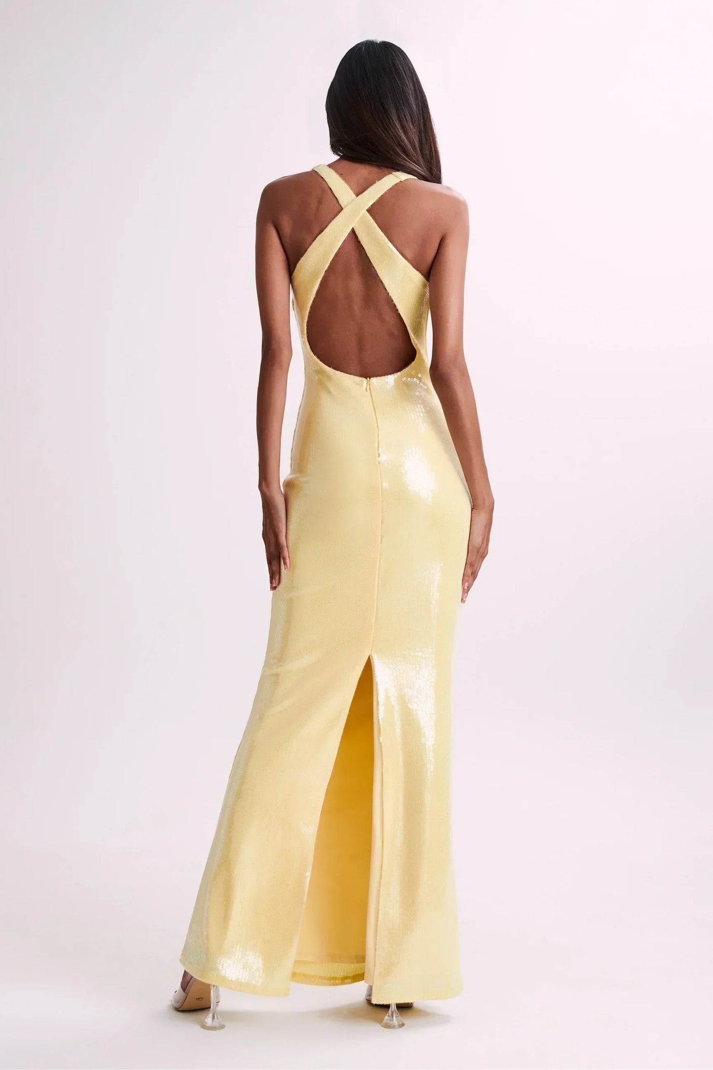 Elisa® | Long sequin dress with rose symbol