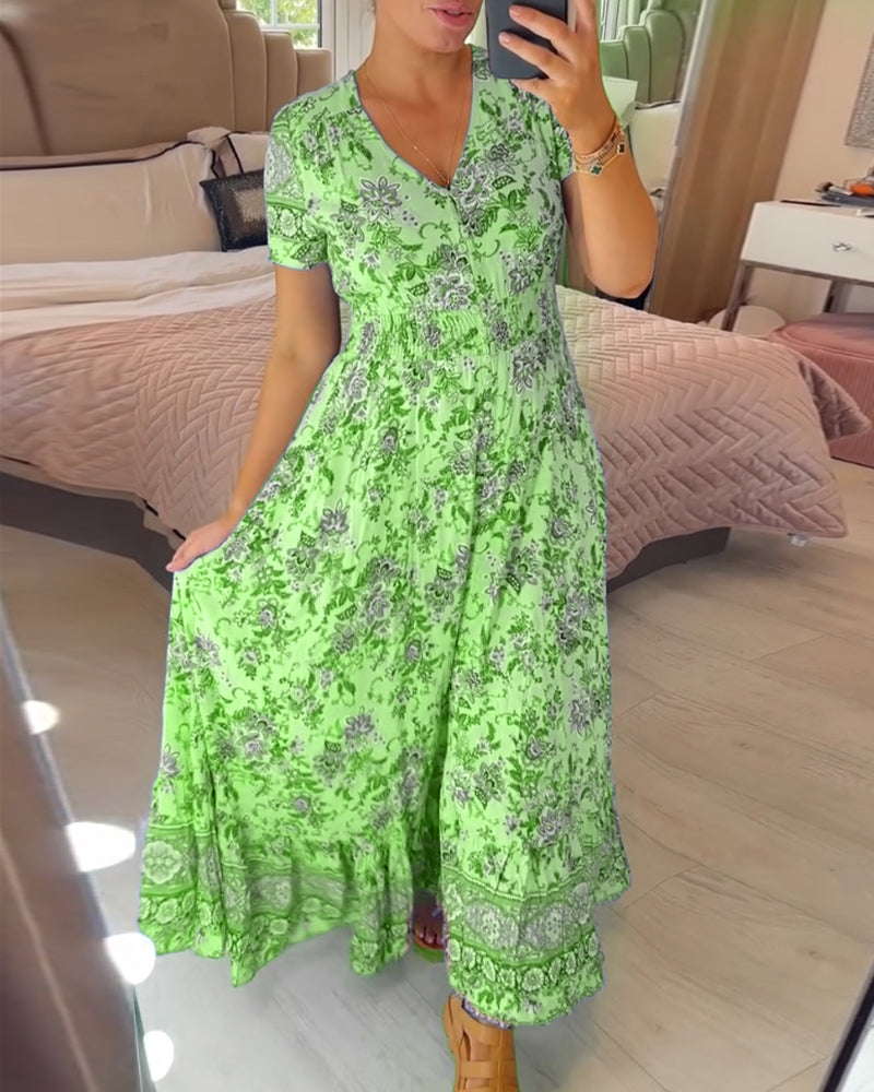 Cristina® | Floral print V-neck dress