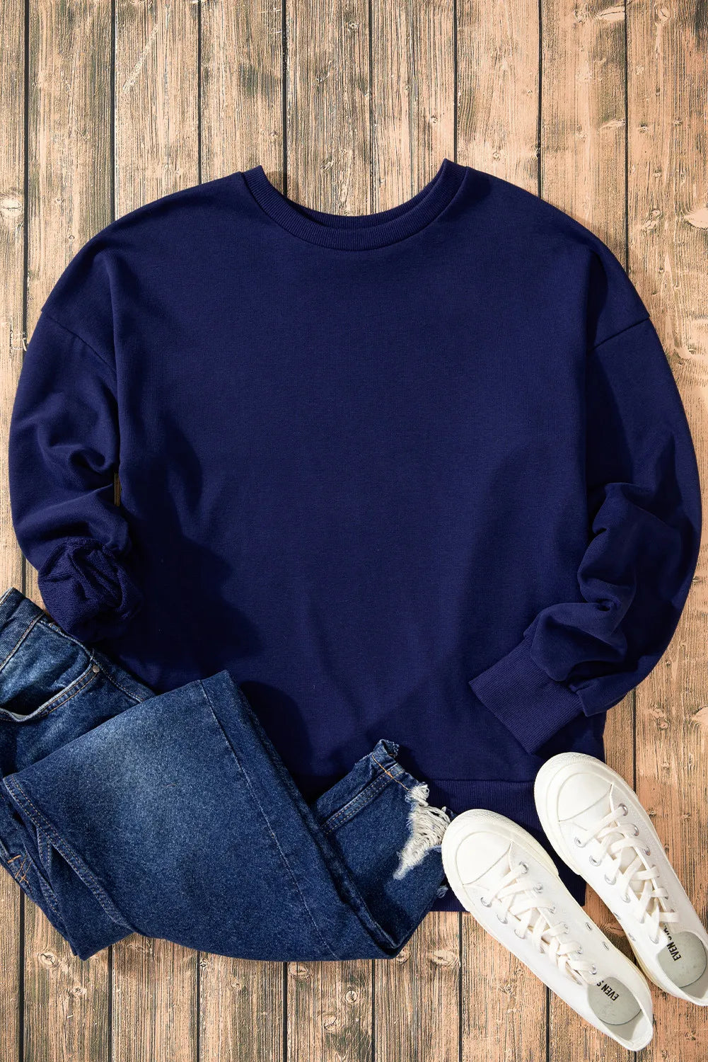 Claudia® | Long-sleeved sweatshirt with a high, low crew neck