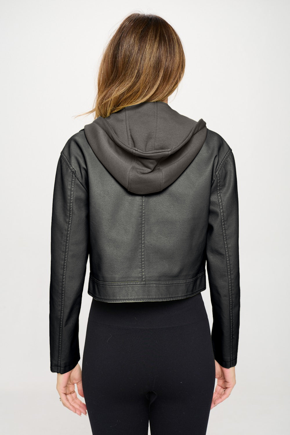 Elena® | Cropped hooded jacket with snap fastening