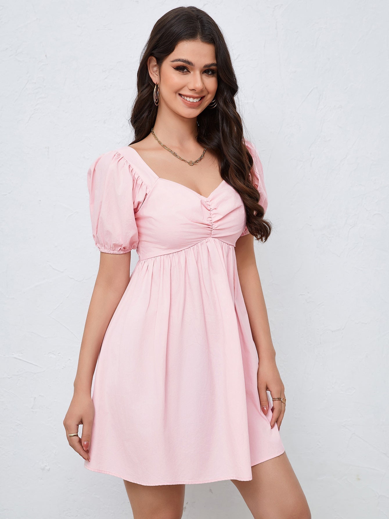 Dafne® | Pink mini dress with adjustable belt