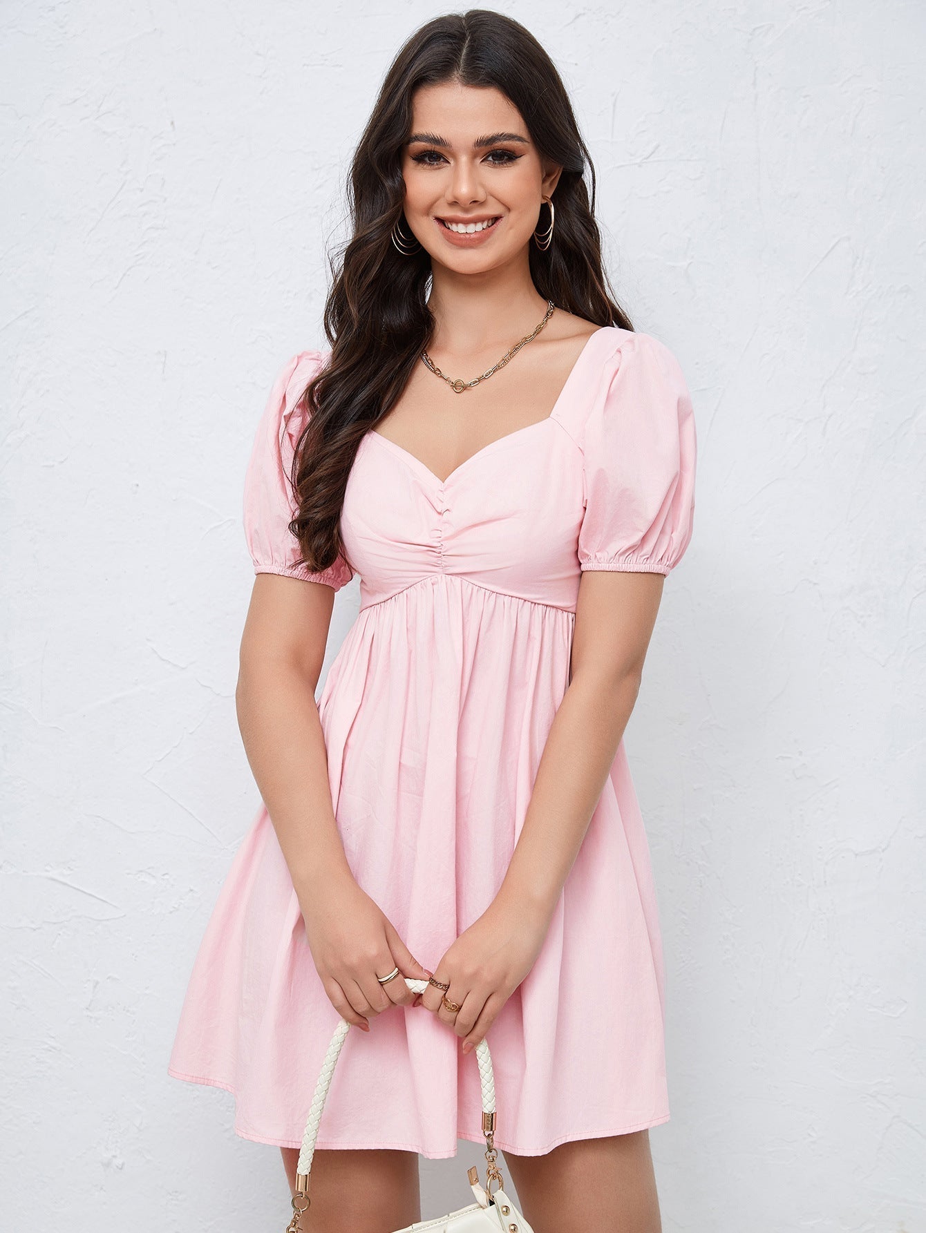 Dafne® | Pink mini dress with adjustable belt