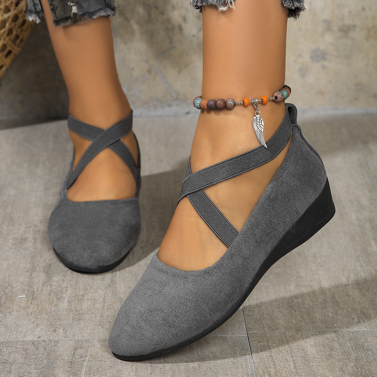 Melinda | Stylish Comfortable Wedge Shoes with Elastic Band