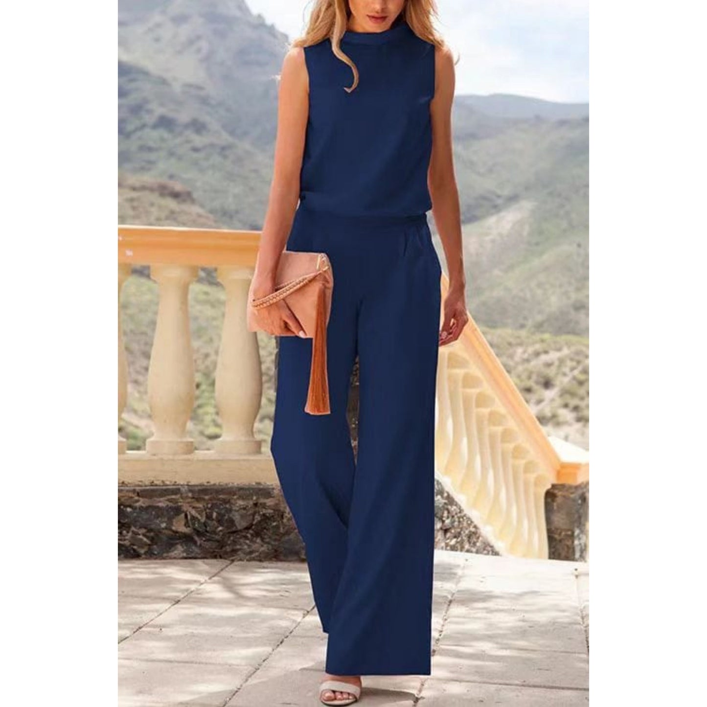 Edna® | Women's Sleeveless Wide Leg Jumpsuit