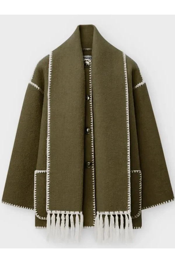 Bianca® | Scarf-Neckline Felt Woolen Coat