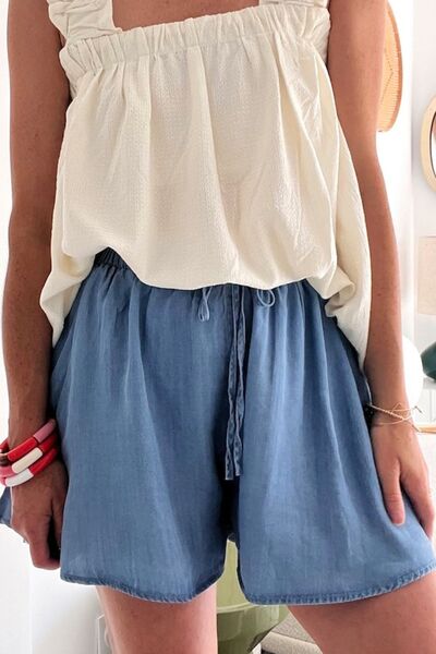 Agustina® | Wide-leg denim shorts with an elastic waistband