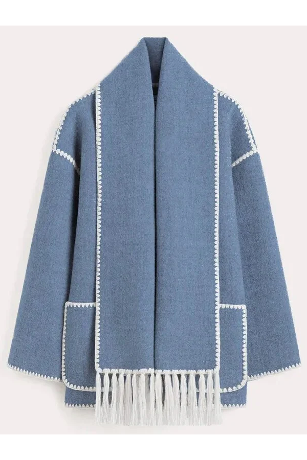 Bianca® | Scarf-Neckline Felt Woolen Coat