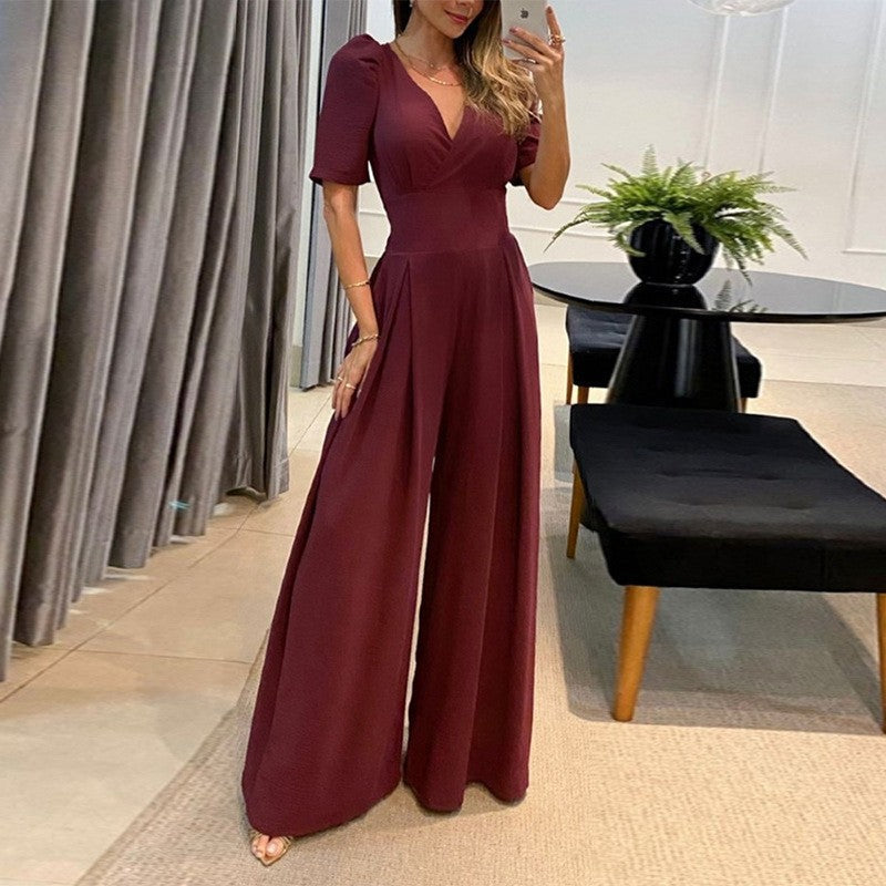 Elara® | Jumpsuit with waist and V-neck