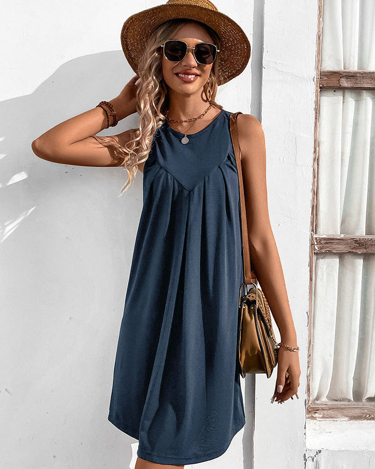 Clara® | Lilith simple sleeveless short dress
