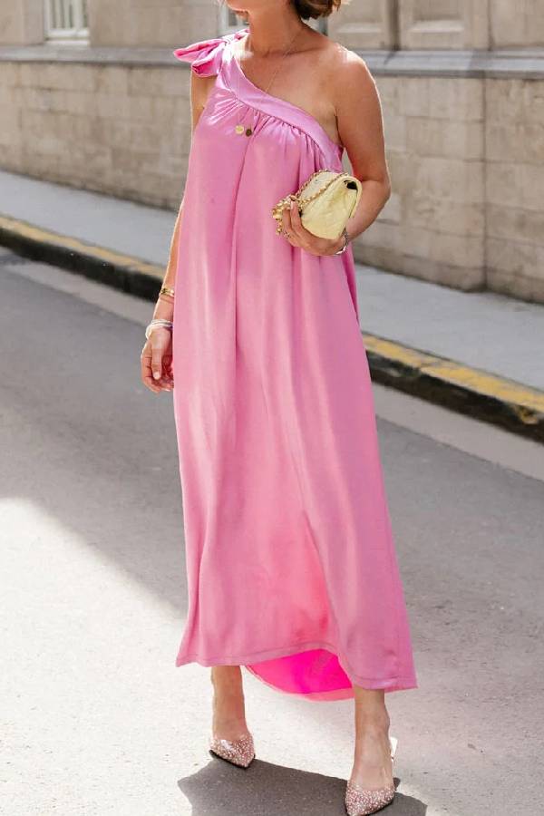 Alicia® | Elegant one-shoulder lace-up dress