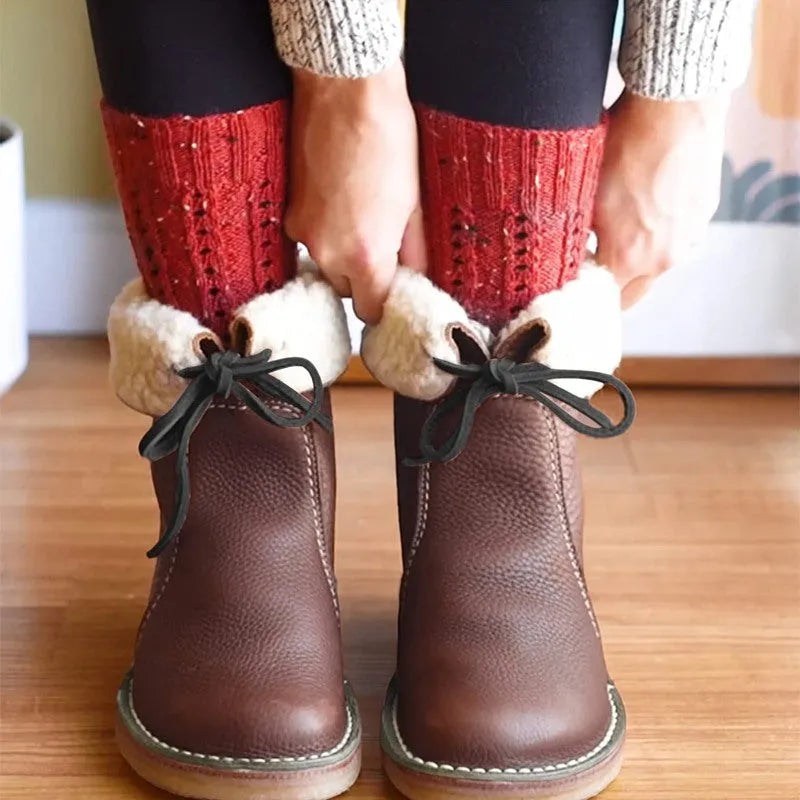 Edith® | Leather boots with wool lining