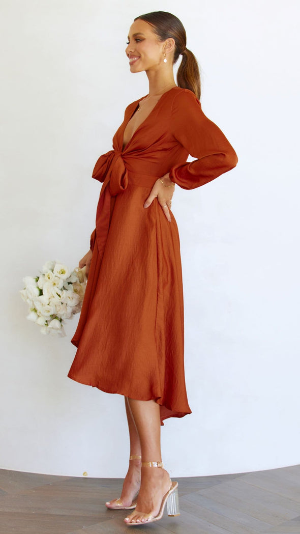 Ava® | Midi satin dress