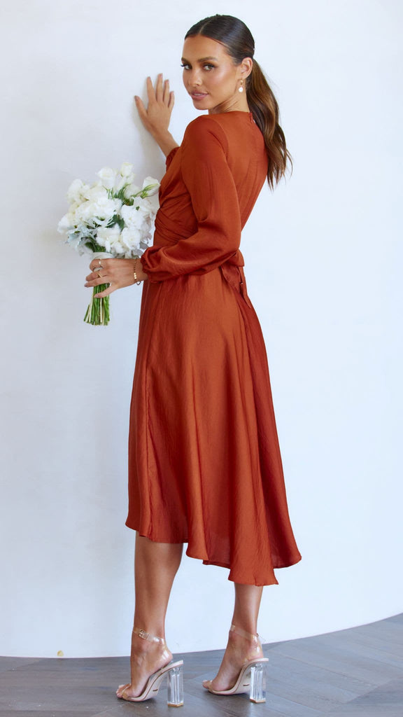 Ava® | Midi satin dress