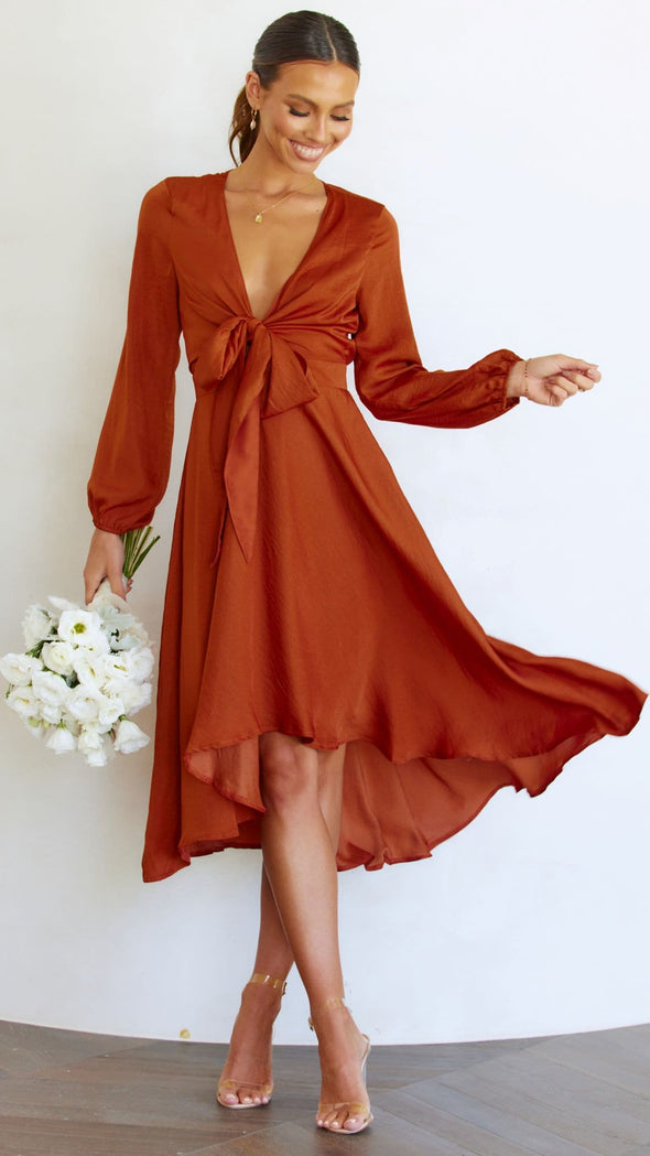 Ava® | Midi satin dress