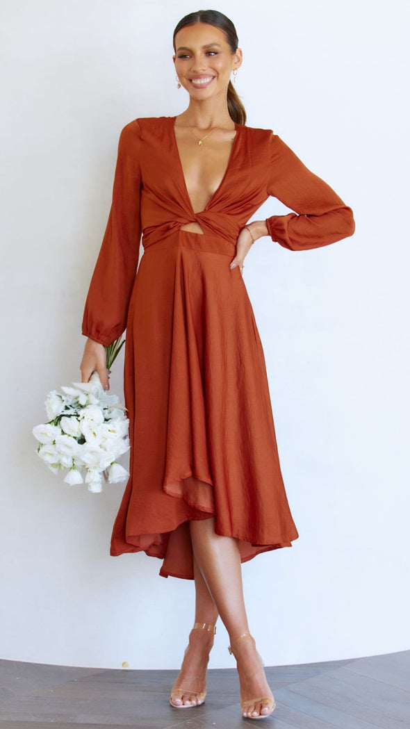 Ava® | Midi satin dress