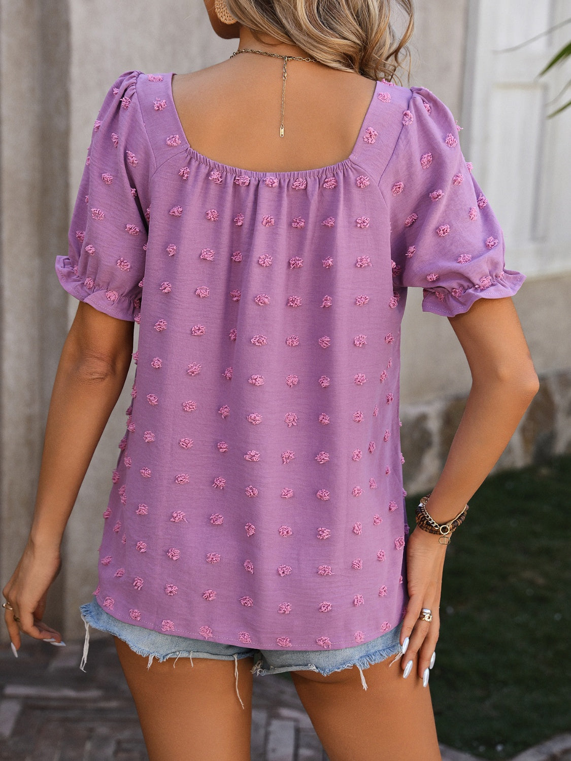 Elisa® | Swiss Dot short sleeve blouse