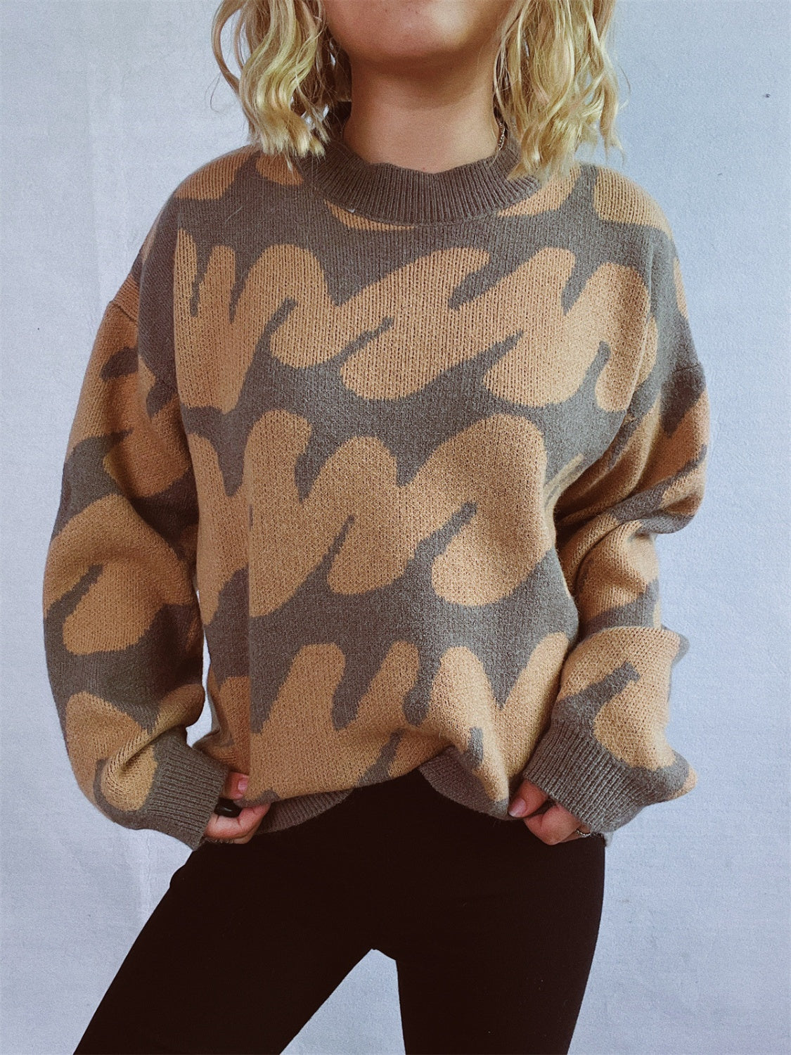 Anita® | Contrasting long-sleeved sweater with a crew neck